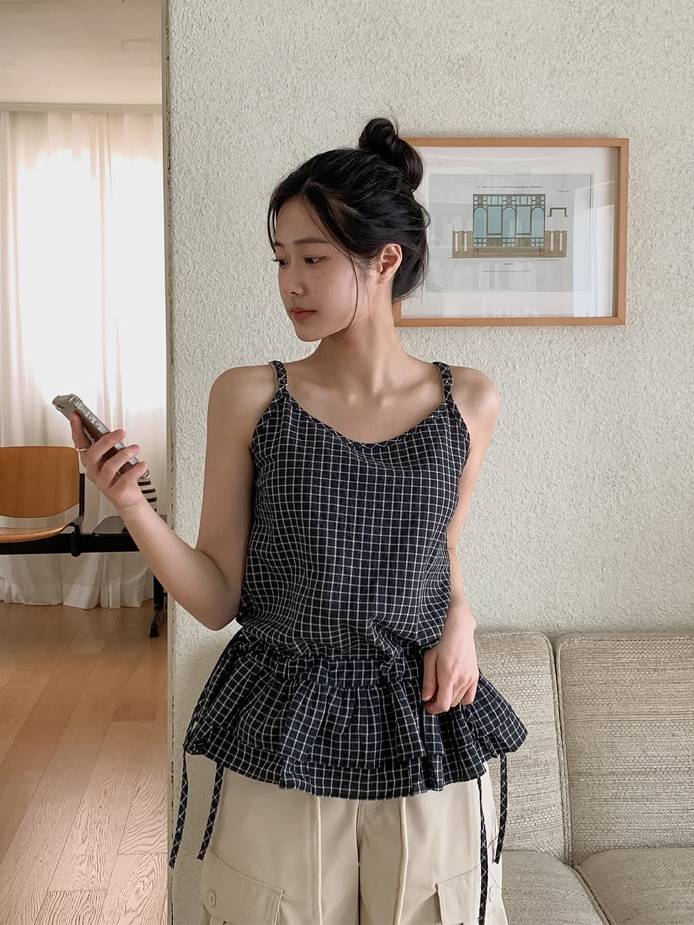 있음 밖으로 한국 chic 여름 새로운 프랑스식 디자인 센스 프릴 펌프 로프 스트랩 행침 셔츠 상세 이미지 20