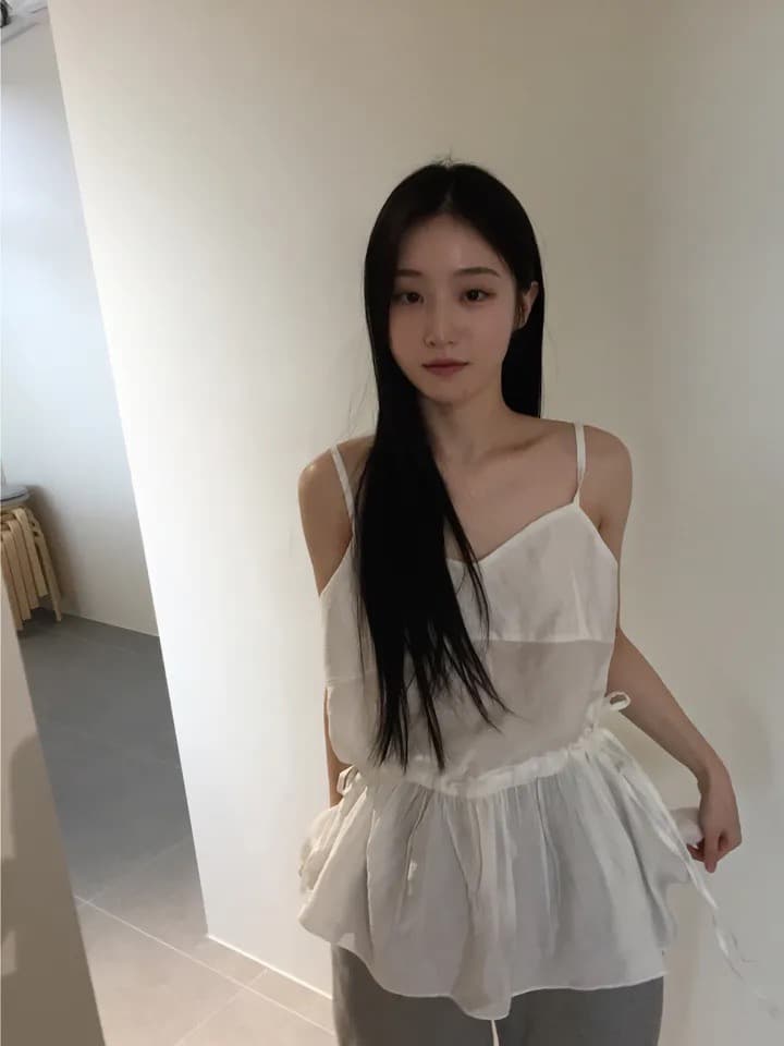 있음 밖으로 2026 이른 봄 새로운 품격 우아함 펌프 로프 연꽃 잎 캐미솔 이미지 3