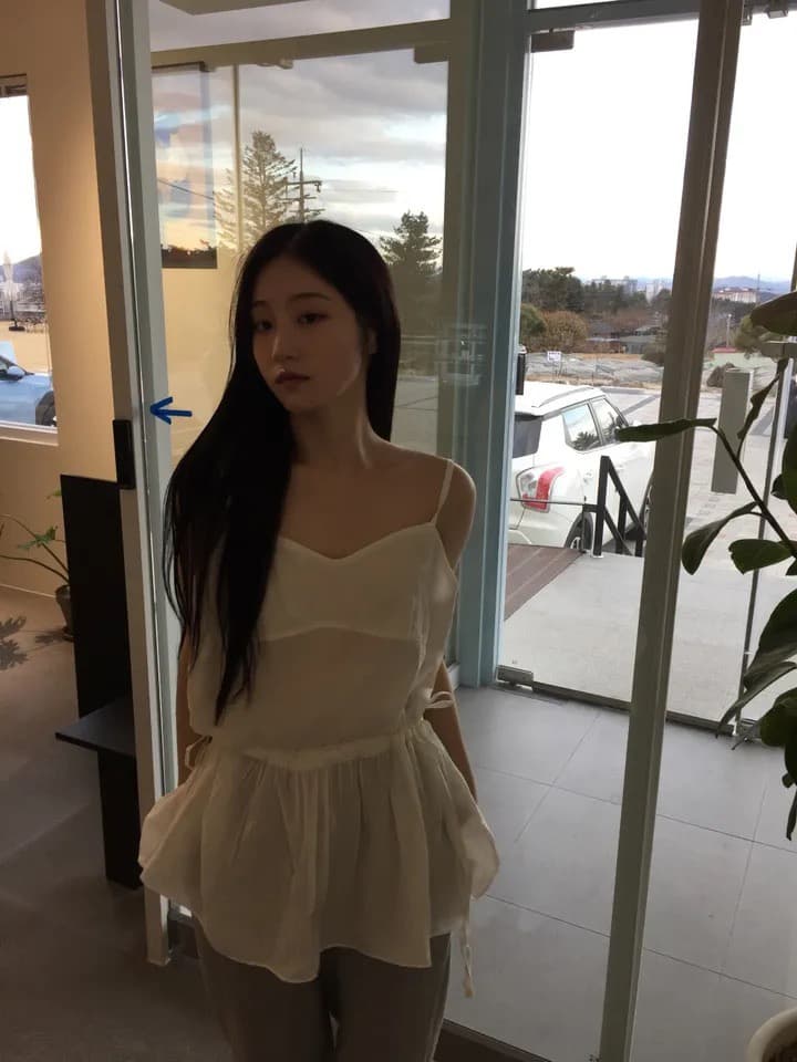 있음 밖으로 2026 이른 봄 새로운 품격 우아함 펌프 로프 연꽃 잎 캐미솔 상세 이미지 5