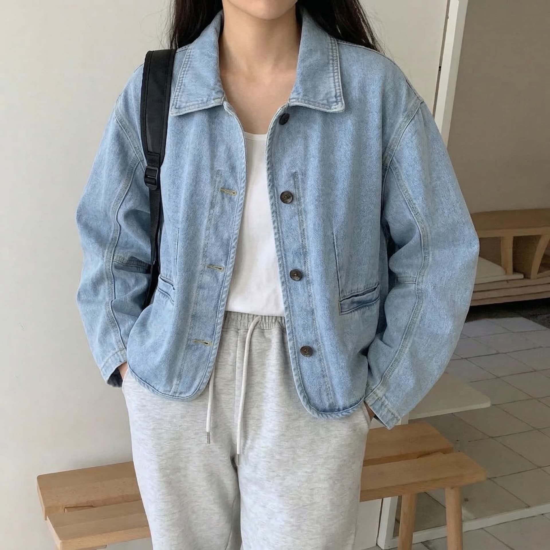 재고 있음 chic 다용도 데님 재킷 이미지 2