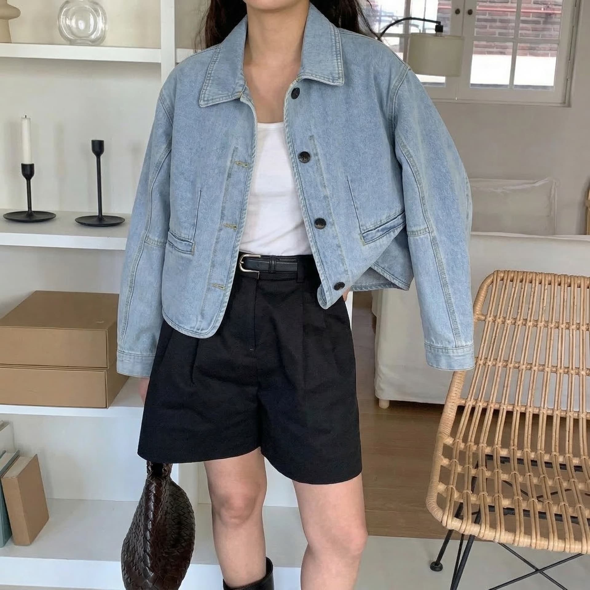 재고 있음 chic 다용도 데님 재킷 상세 이미지 1
