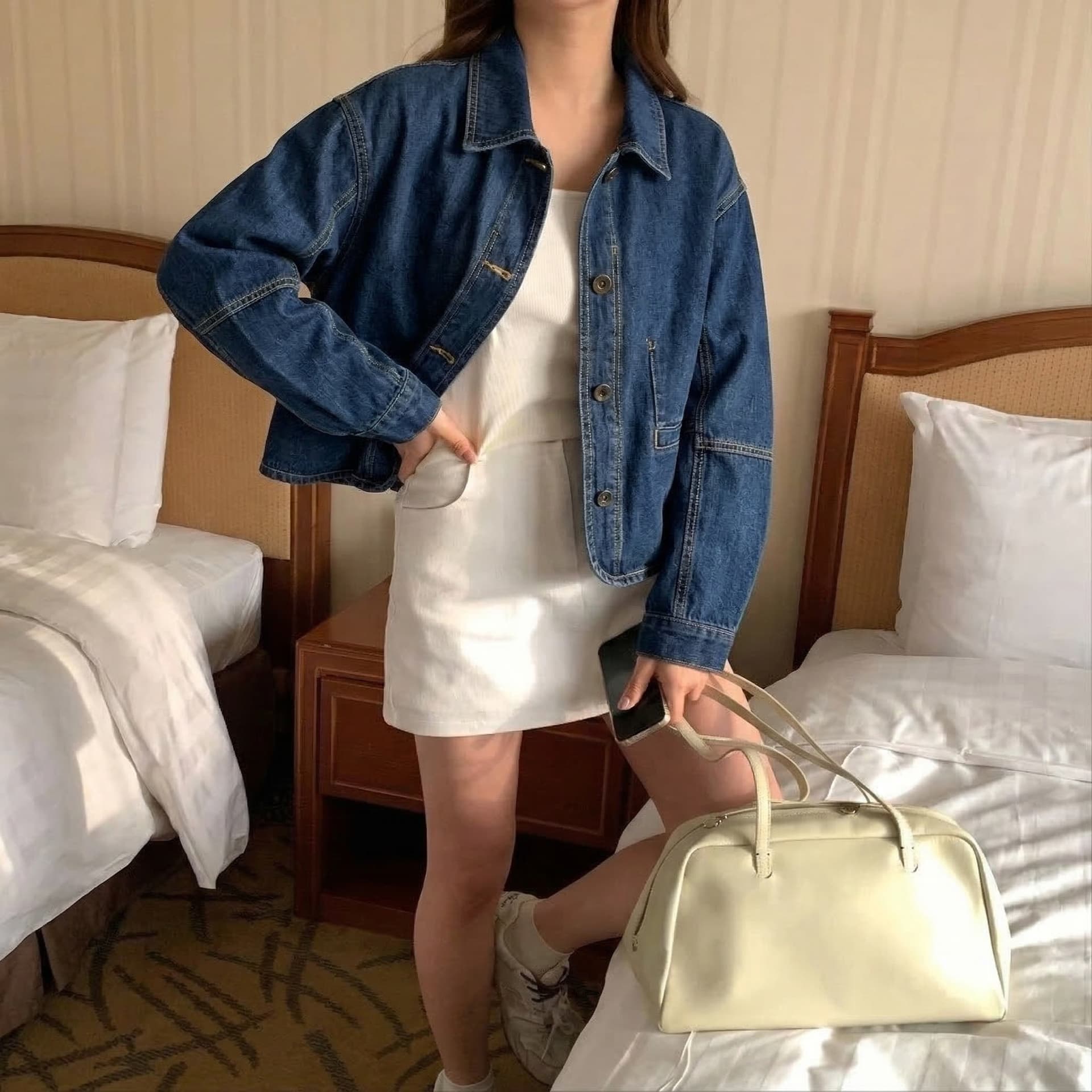 재고 있음 chic 다용도 데님 재킷 상세 이미지 6