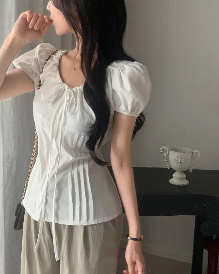 순면 있음 선적 chic 패션 레이스업 다용도 셔츠 상세 이미지 4