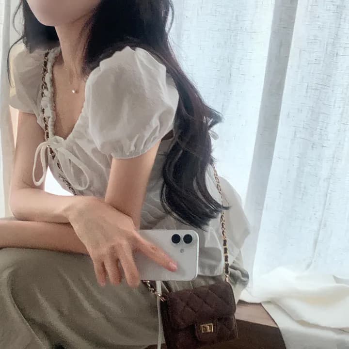 순면 있음 선적 chic 패션 레이스업 다용도 셔츠 상세 이미지 6