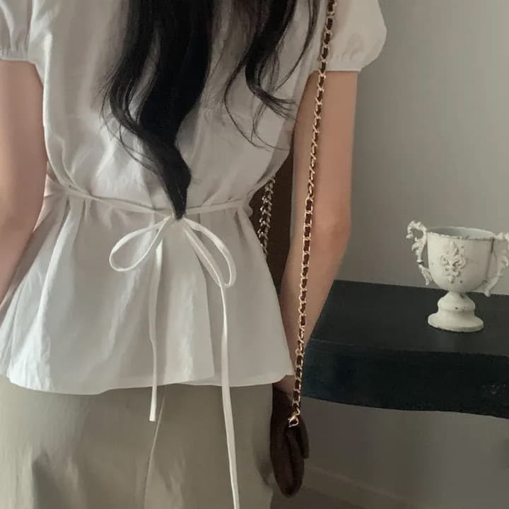 순면 있음 선적 chic 패션 레이스업 다용도 셔츠 상세 이미지 11