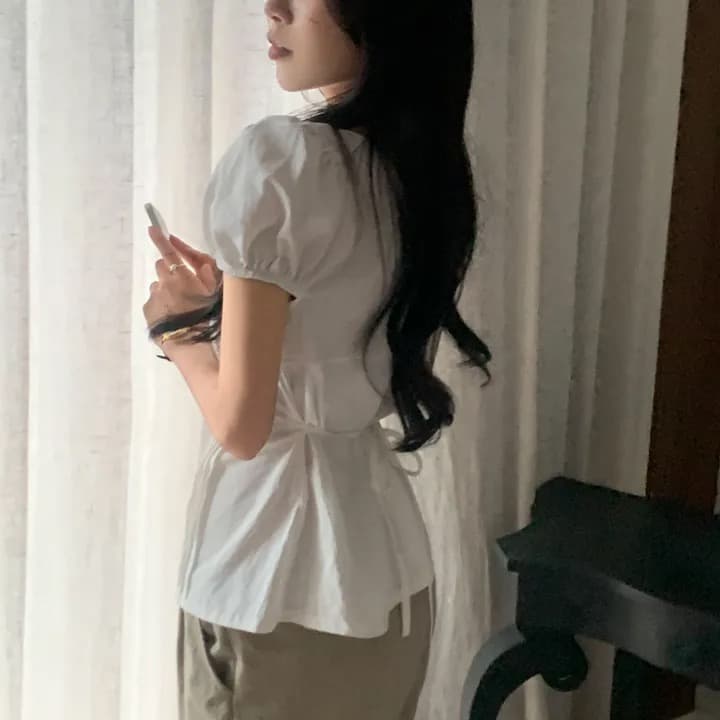 순면 있음 선적 chic 패션 레이스업 다용도 셔츠 상세 이미지 13