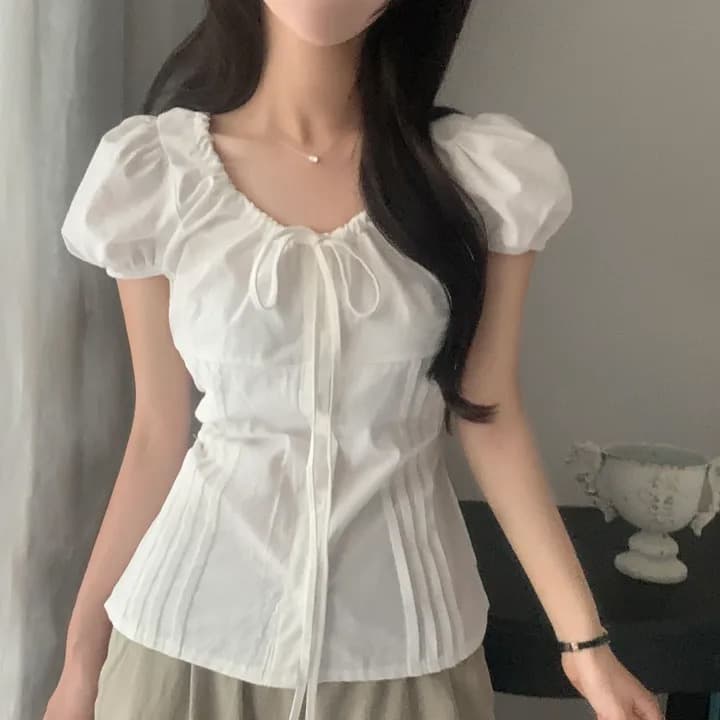 순면 있음 선적 chic 패션 레이스업 다용도 셔츠 상세 이미지 18