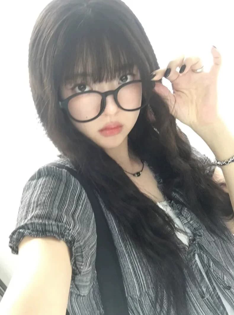 재고 있음 chic 한국 스타일 달콤함 마 면 페이크 레이어드 레이스 반팔 셔츠 상세 이미지 22