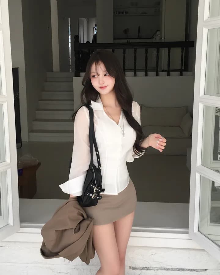 재고 있음 chic 연령 감소 레트로 작은 대중 디자인 센스 품격 주름 긴팔 싱글 줄 버튼 여성 셔츠 상세 이미지 10