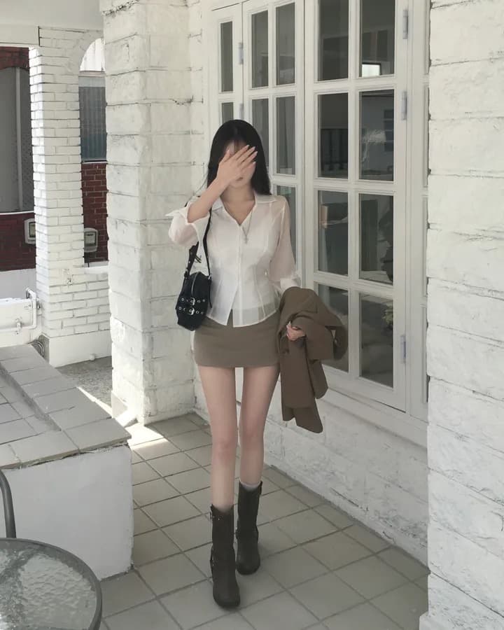 재고 있음 chic 연령 감소 레트로 작은 대중 디자인 센스 품격 주름 긴팔 싱글 줄 버튼 여성 셔츠 상세 이미지 17
