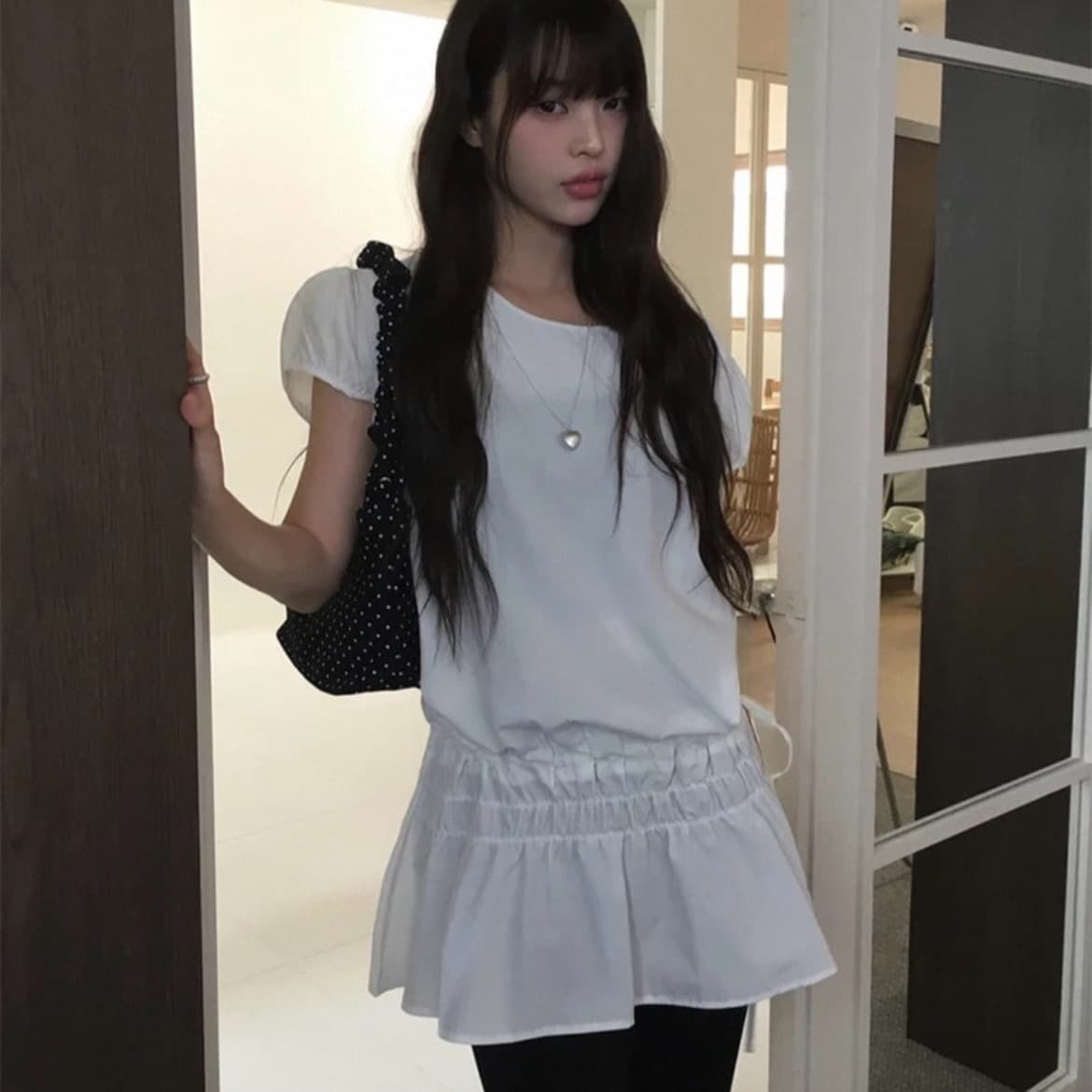 재고 있음 한국 스타일 여름 다용도 펌프 로프 드레스 맨위 여성 상세 이미지 12