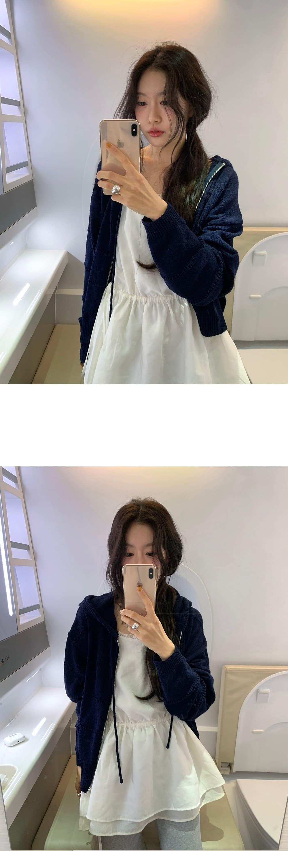 재고 있음 chic 다용도 패치워크 레이스 허리 펌프 로프 만나는 외출용 슬립 드레스 상세 이미지 12