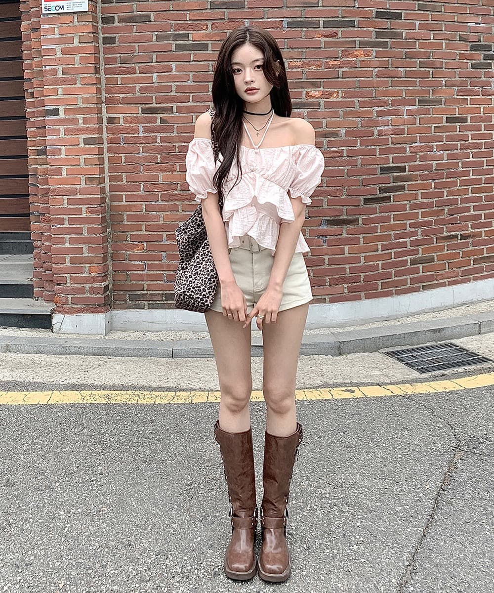 재고 있음 chic 쉬폰 블라우스 질감 센스 부드러운 바람 나비 넥타이 작은 셔츠 반팔 셔츠 상세 이미지 6