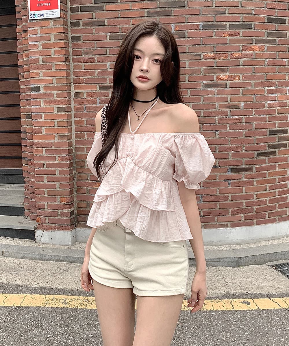 재고 있음 chic 쉬폰 블라우스 질감 센스 부드러운 바람 나비 넥타이 작은 셔츠 반팔 셔츠 상세 이미지 8