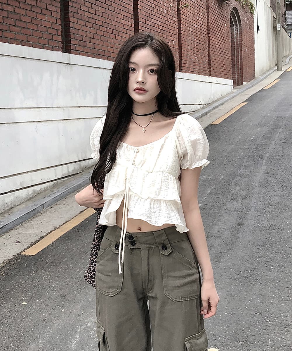 재고 있음 chic 쉬폰 블라우스 질감 센스 부드러운 바람 나비 넥타이 작은 셔츠 반팔 셔츠 상세 이미지 10