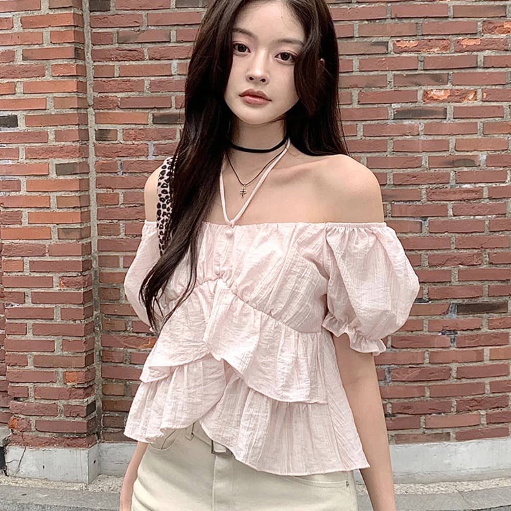 재고 있음 chic 쉬폰 블라우스 질감 센스 부드러운 바람 나비 넥타이 작은 셔츠 반팔 셔츠 상세 이미지 21