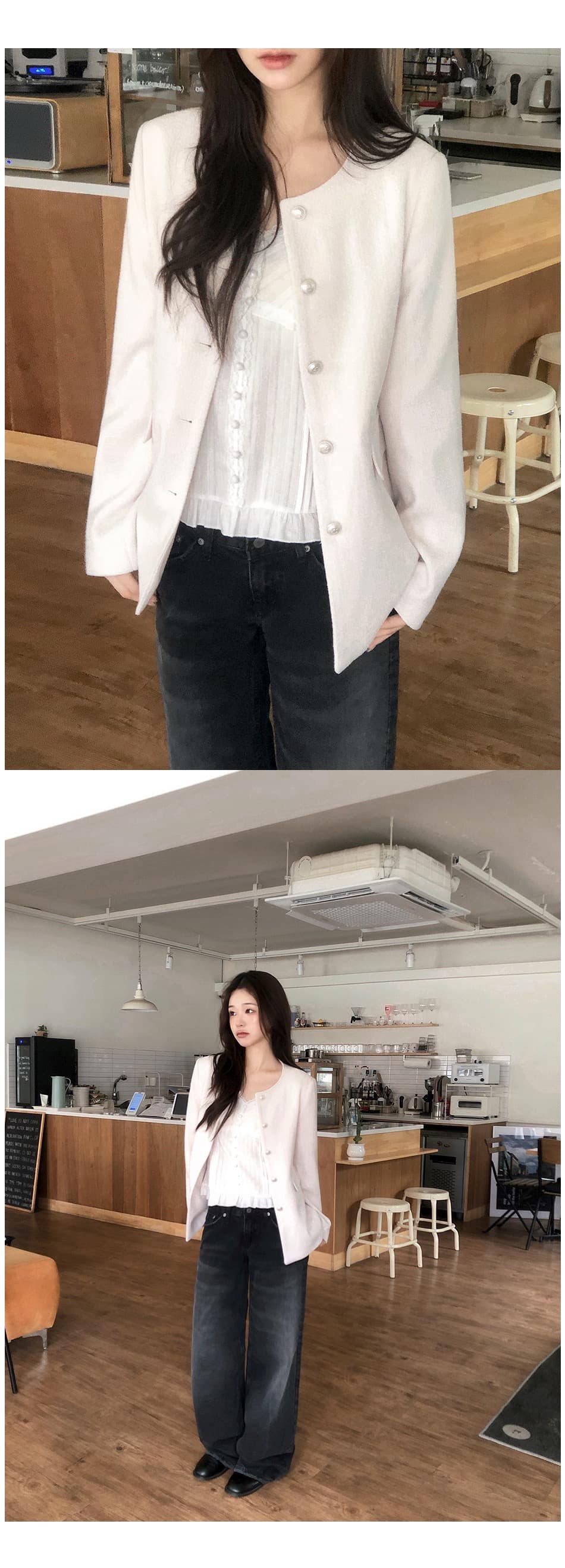 재고 있음 chic 한 부서 여름 프릴 레이스 거품 소매 몸매 가꾸기 슬림해 보이는 반팔 셔츠 상세 이미지 8