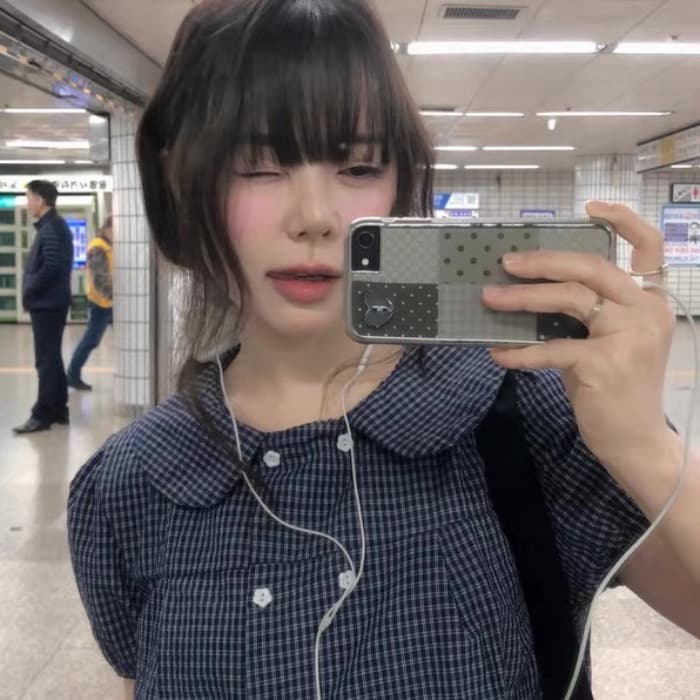 재고 있음 2026 새로운 한국 스타일 패션 다용도 레트로 베이비 칼라 체크무늬 맨위 여성 상세 이미지 12