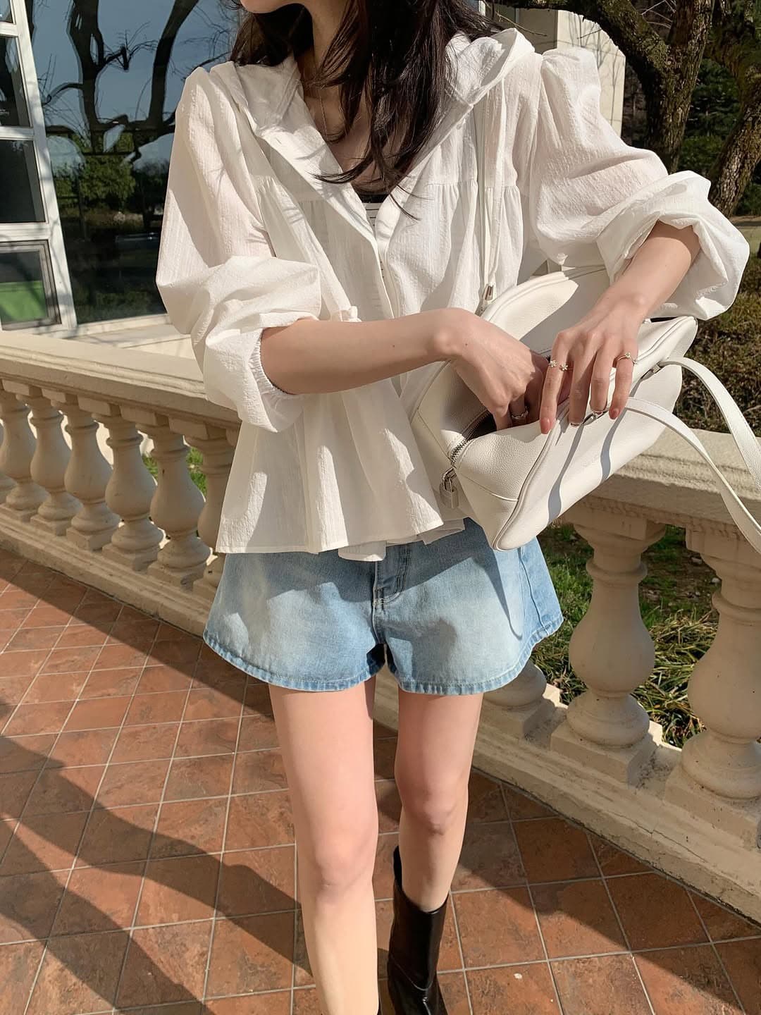 chic 후드 큰 진자 카디건 코트 출퇴근 자외선 차단 얇고 가벼운 상세 이미지 5