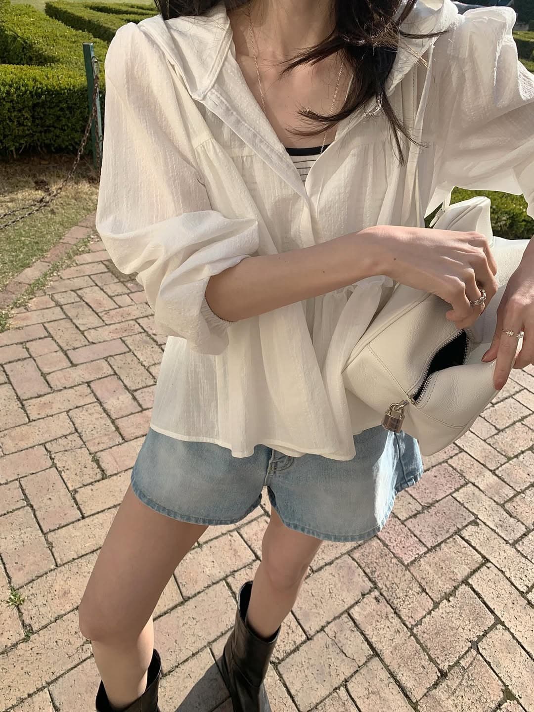 chic 후드 큰 진자 카디건 코트 출퇴근 자외선 차단 얇고 가벼운 상세 이미지 9