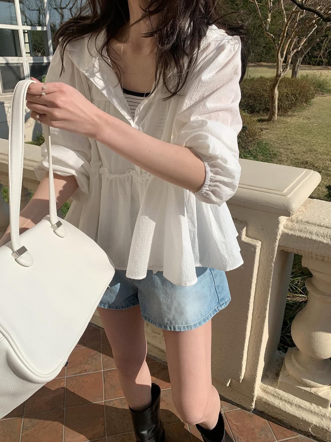 chic 후드 큰 진자 카디건 코트 출퇴근 자외선 차단 얇고 가벼운 상세 이미지 10