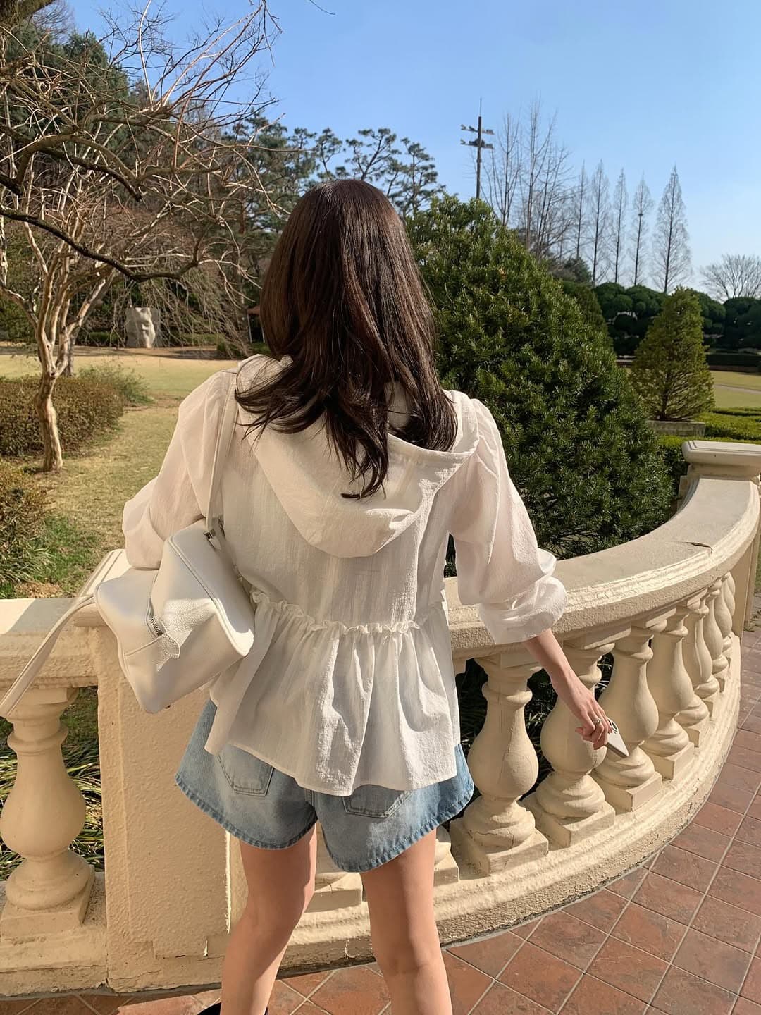chic 후드 큰 진자 카디건 코트 출퇴근 자외선 차단 얇고 가벼운 상세 이미지 15