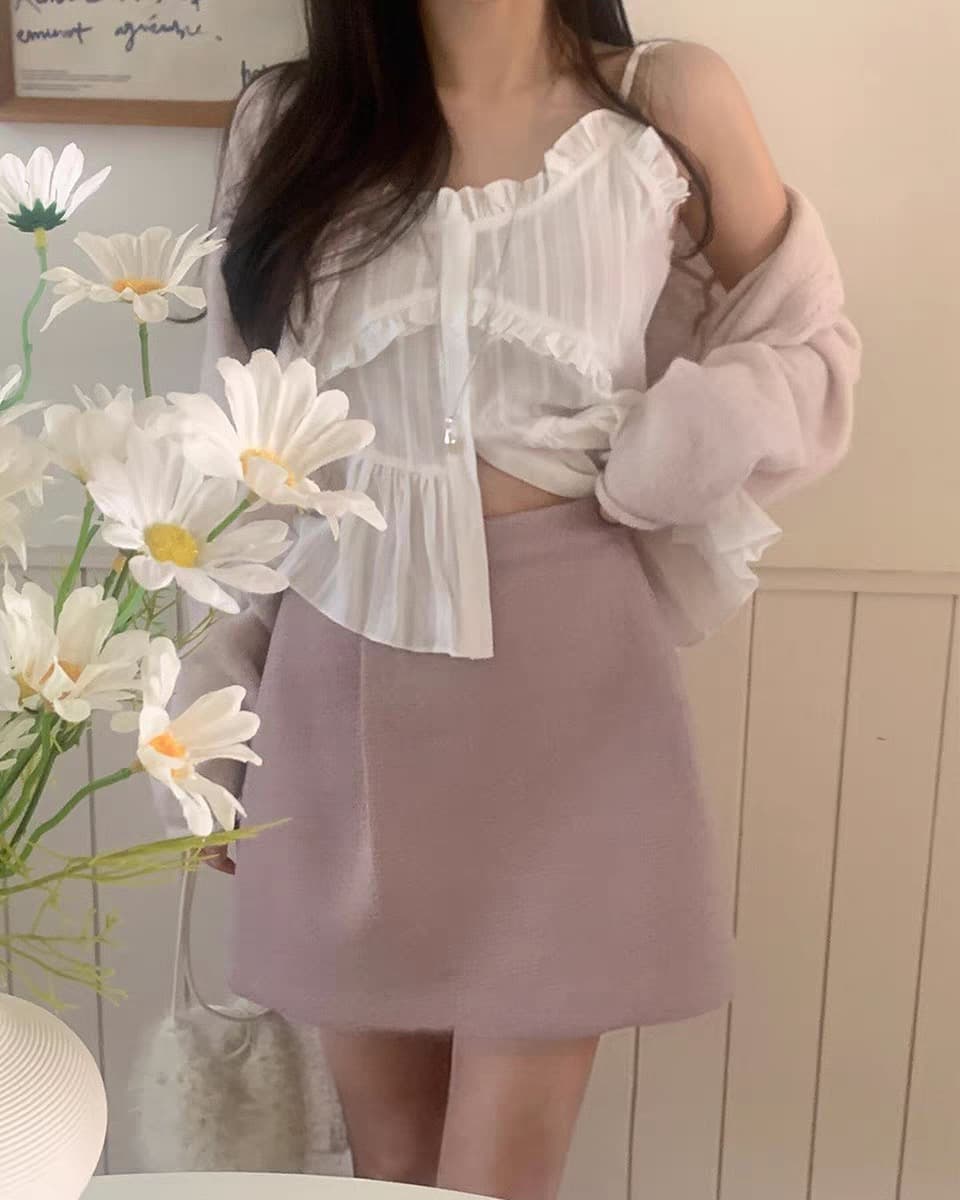 재고 있음 chic 패션 레이스 디자인 다용도 캐미솔 상세 이미지 2