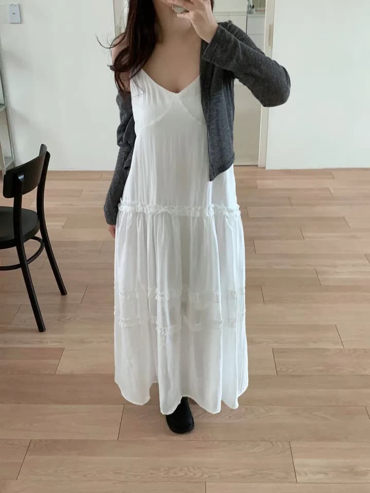 있음 선적 한국 ins 달콤함 목이버섯 레이스 슬립 드레스 상세 이미지 25