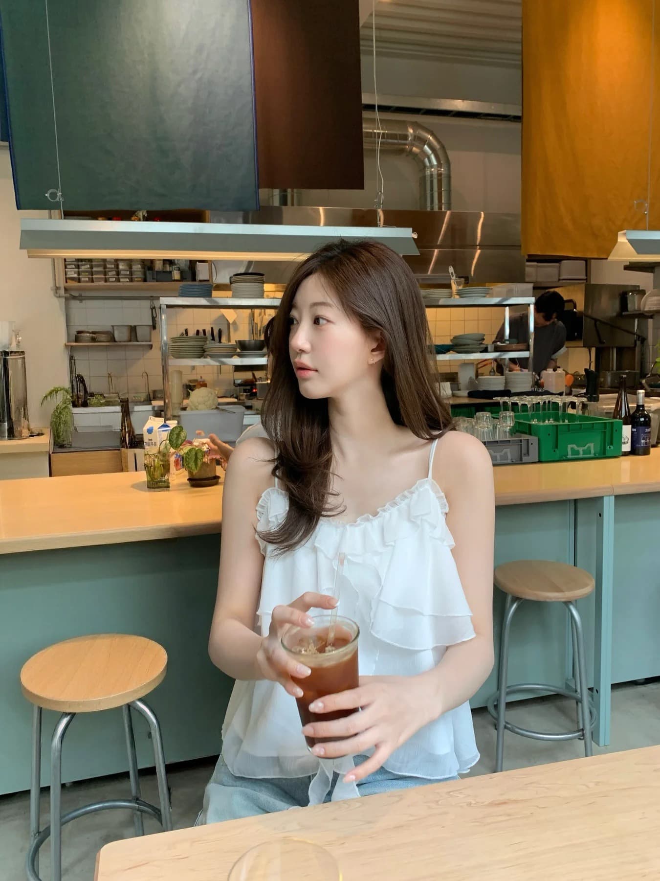 재고 있음 슈퍼 아름다움 레이스 불규칙 슬립 수준 조끼 단색 연꽃 잎 레이스 연령 감소 슬림해 보이는 캐미솔 상세 이미지 3