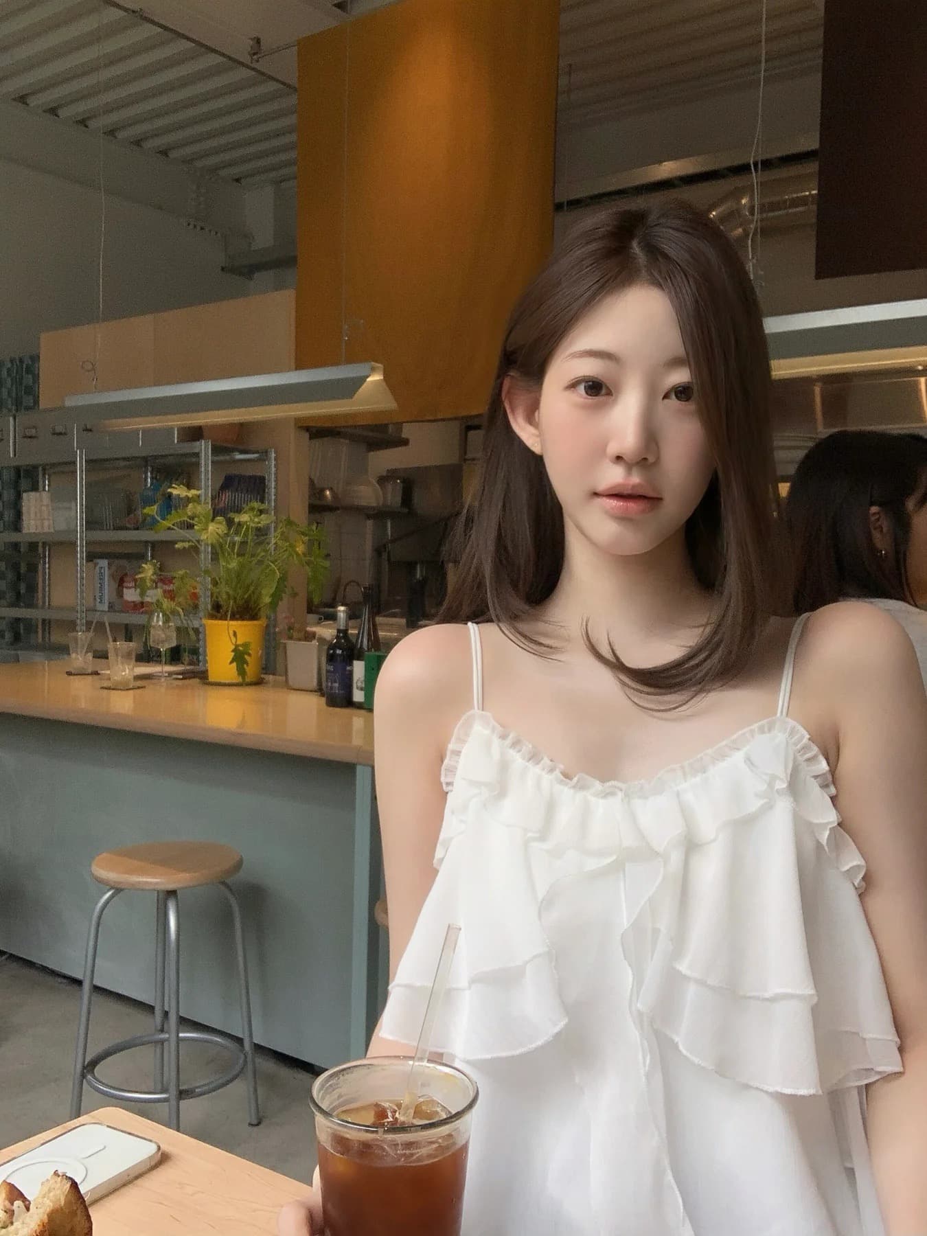 재고 있음 슈퍼 아름다움 레이스 불규칙 슬립 수준 조끼 단색 연꽃 잎 레이스 연령 감소 슬림해 보이는 캐미솔 상세 이미지 17