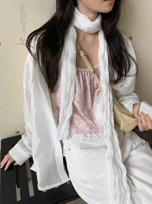 chic 다용도 여름 밑단 펌프 로프 신선함 꽃무늬 쇼트 스타일 캐미솔 상세 이미지 13