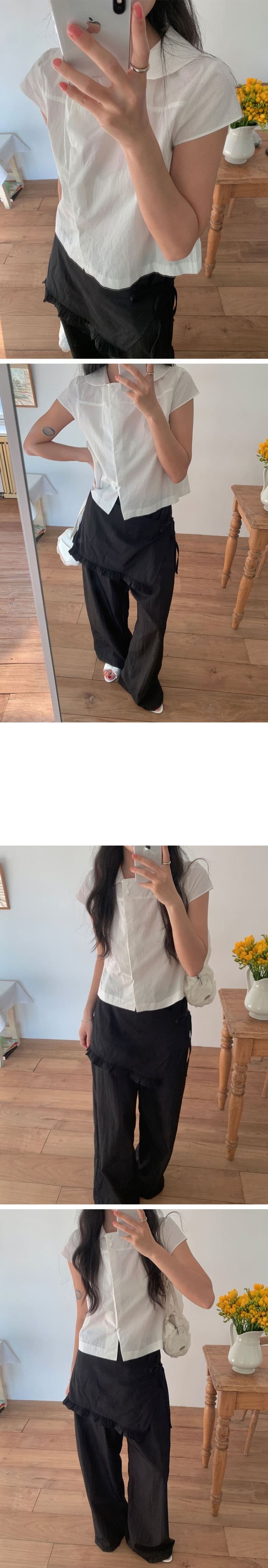 chic 여름 수 있습니다. 소금 수 있습니다. 달콤한 베이비 칼라 반팔 셔츠 상세 이미지 10