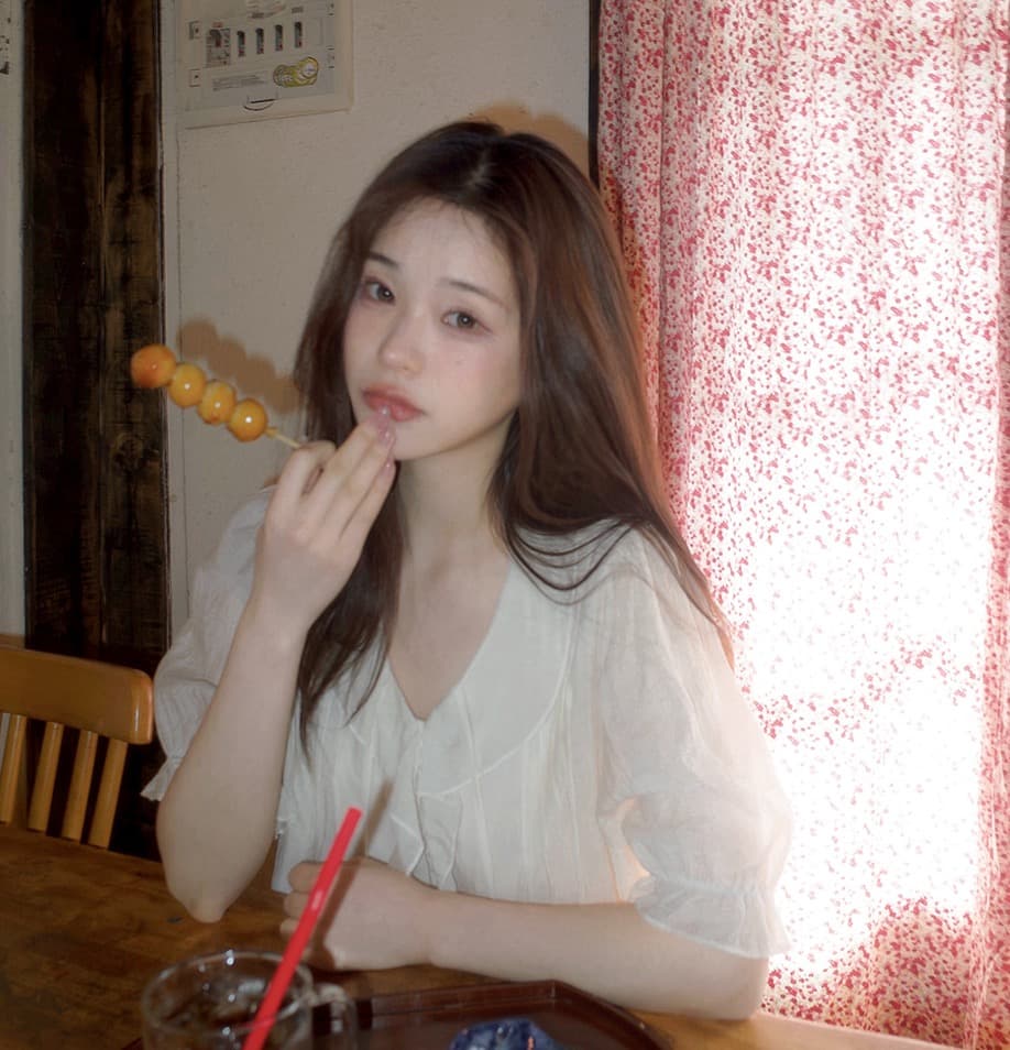 chic 달콤함 낭만주의 연령 감소 프릴 물결무늬 칼라 플리츠 레이스업 마이크로 ~을 통해 이중층 반팔 여성 셔츠 상세 이미지 26