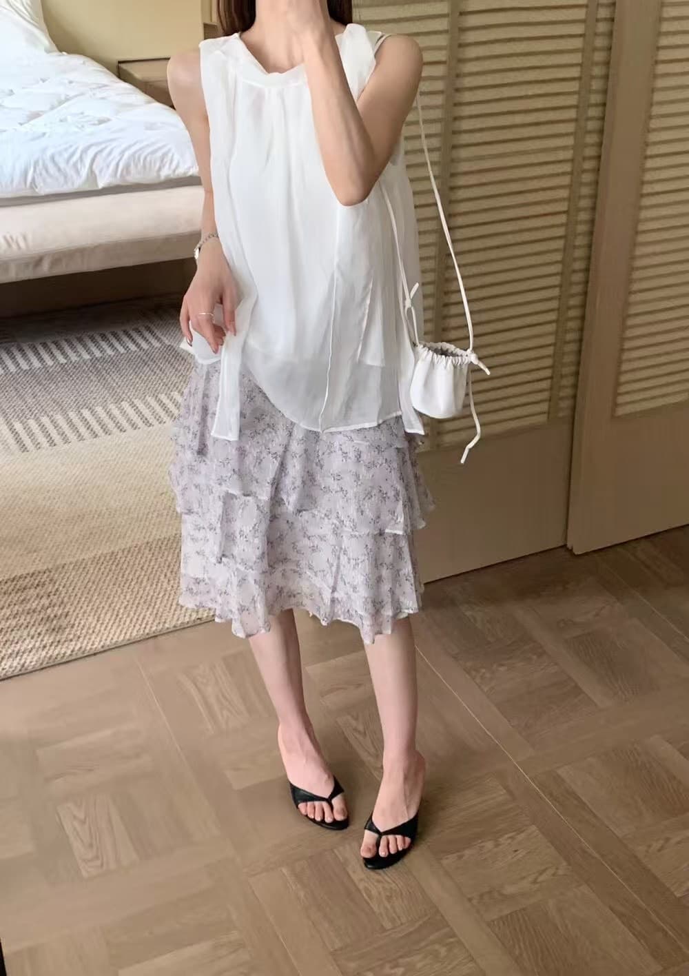 재고 있음 chic 다용도 단색 연령 감소 레이스업 분위기 센스 캐미솔 상세 이미지 11