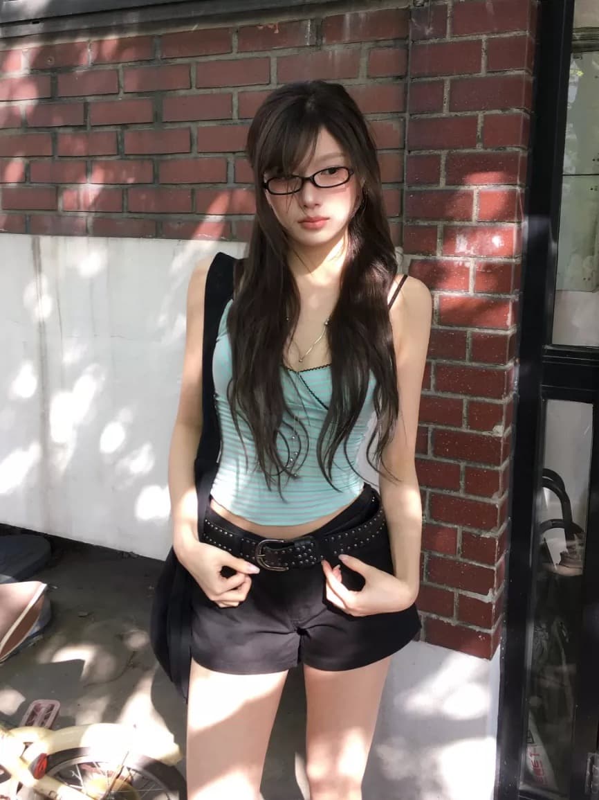 재고 있음 chic 한 부서 다용도 천년기 바람 레트로 조끼 작은 슬링 스트라이프 맨위 상세 이미지 8