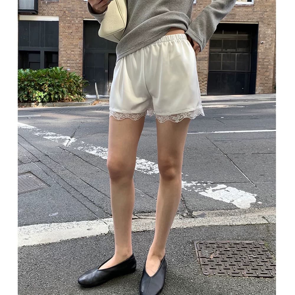chic 2026 봄 여름 다용도 세련된 레이스 레이스 반바지 이미지 2