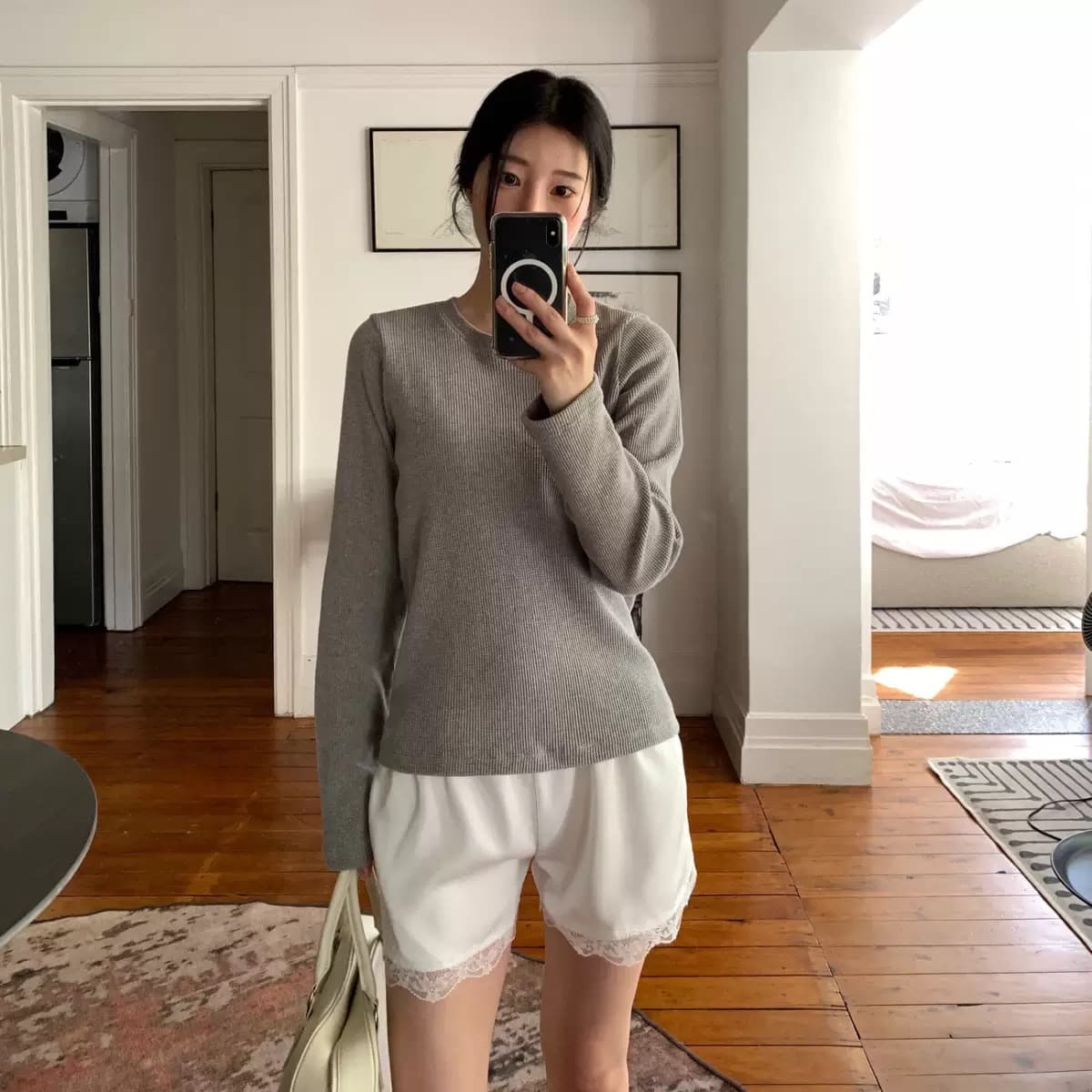 chic 2026 봄 여름 다용도 세련된 레이스 레이스 반바지 상세 이미지 2