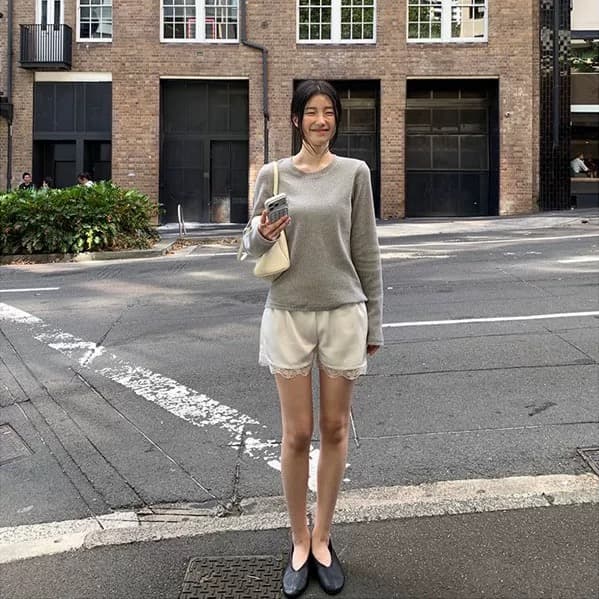 chic 2026 봄 여름 다용도 세련된 레이스 레이스 반바지 상세 이미지 3