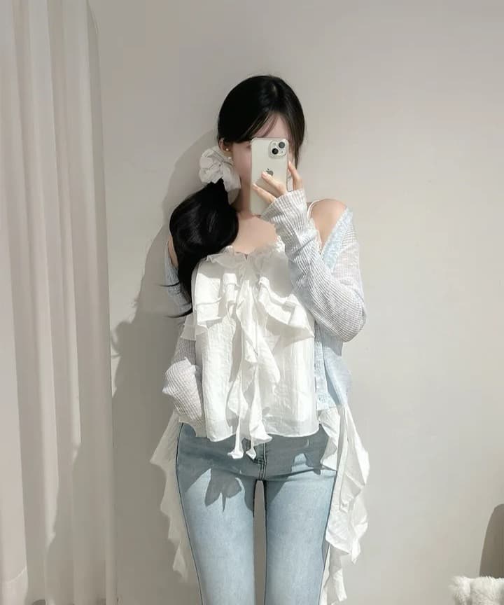 재고 있음 슈퍼 아름다움 레이스 불규칙 슬립 수준 조끼 단색 연꽃 잎 레이스 연령 감소 슬림해 보이는 캐미솔 이미지 4