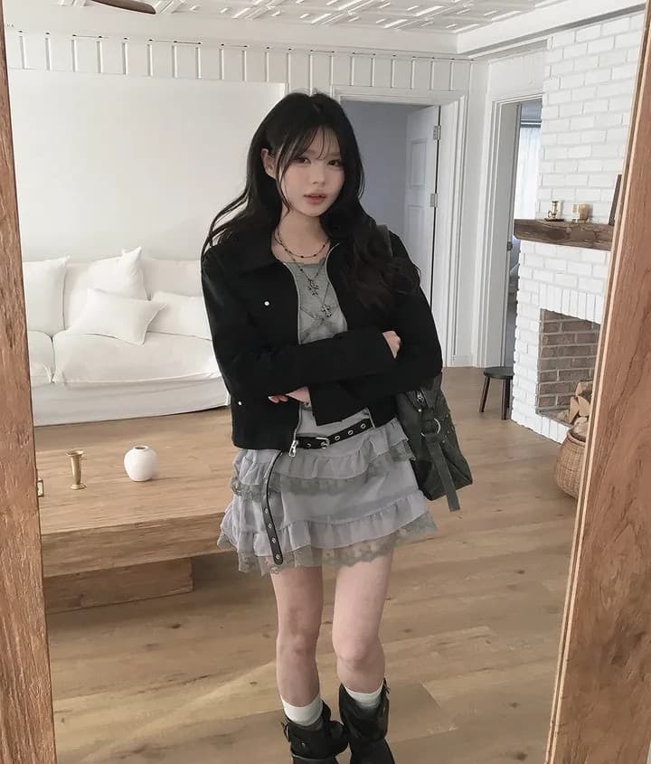 재고 있음 레이스 측면 슬립 부드러운 다용도 레이스 패치워크 드레스 상세 이미지 9