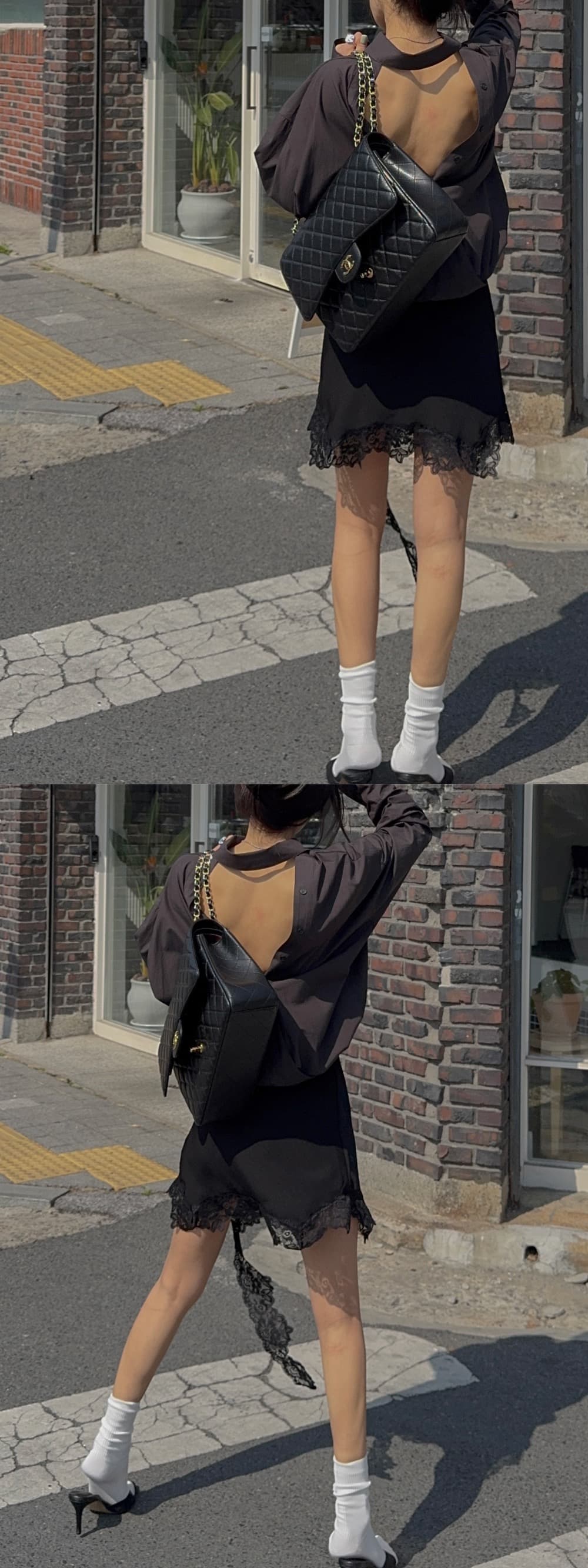 있음 창고 낭만주의 숙녀 불규칙 레이스 레이스 미니 스커트 반신 스커트 상세 이미지 20