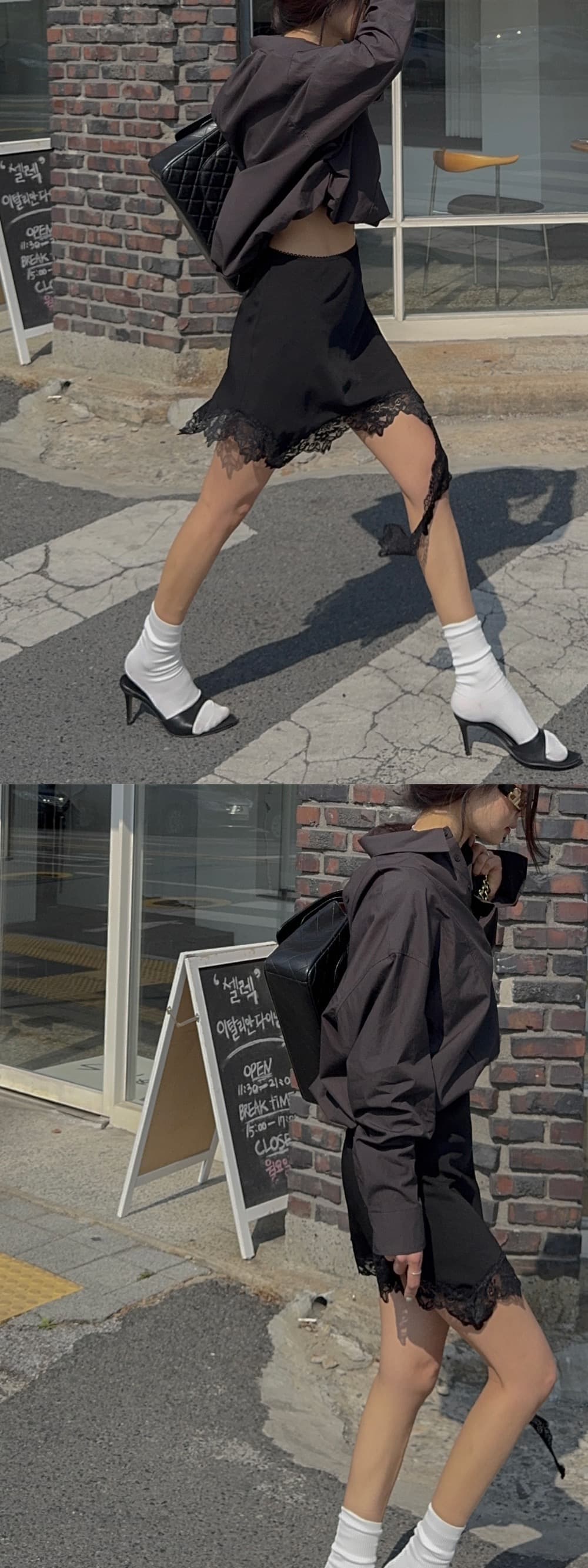 있음 창고 낭만주의 숙녀 불규칙 레이스 레이스 미니 스커트 반신 스커트 상세 이미지 28