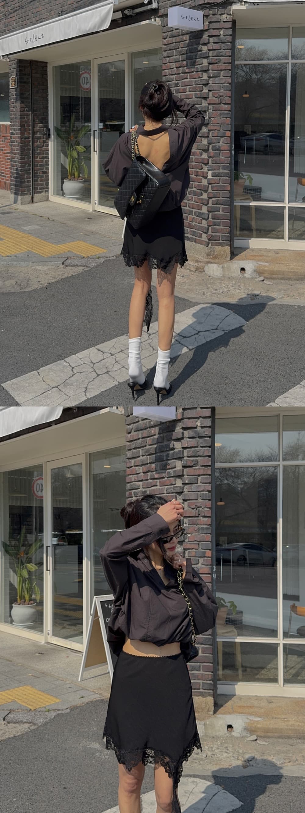 있음 창고 낭만주의 숙녀 불규칙 레이스 레이스 미니 스커트 반신 스커트 상세 이미지 29