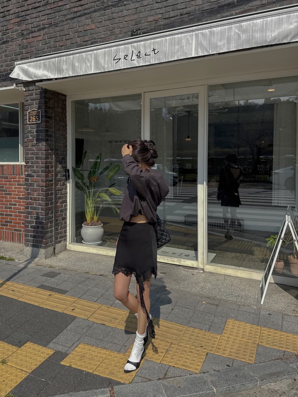 있음 창고 낭만주의 숙녀 불규칙 레이스 레이스 미니 스커트 반신 스커트 상세 이미지 30