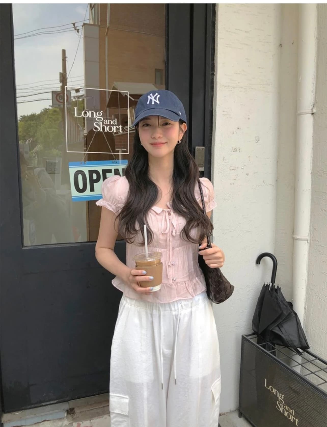 재고 있음 chic 한 부서 여름 프랑스식 달콤함 연령 감소 부드러운 프릴 주름 장식 허리 수축 반팔 쉬폰 셔츠 이미지 3