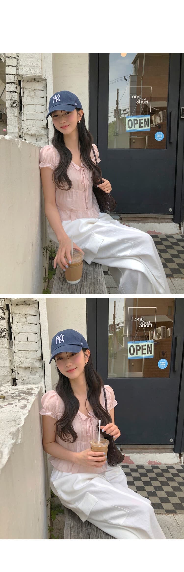 재고 있음 chic 한 부서 여름 프랑스식 달콤함 연령 감소 부드러운 프릴 주름 장식 허리 수축 반팔 쉬폰 셔츠 상세 이미지 16