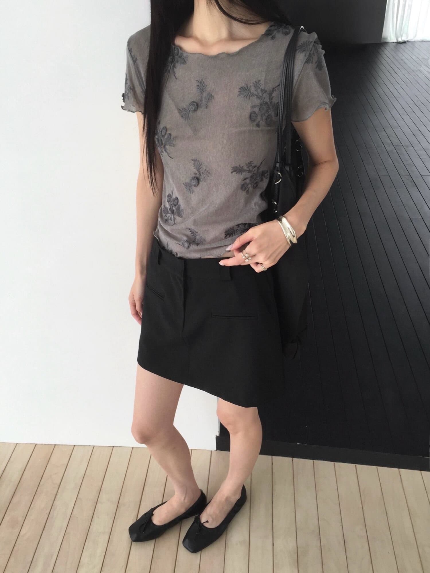 chic 한국 동대문 여름 드레스 새로운 리플 프릴 얇은 스타일 레이스 반팔 티셔츠 여성 상세 이미지 8