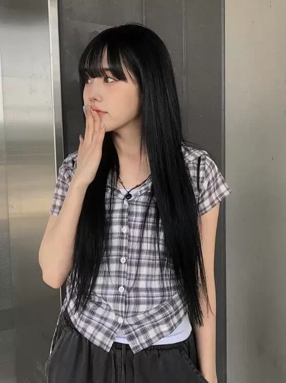 chic 여름 다용도 체크무늬 측면 펌프 로프 후드 반팔 체크무늬 후드 셔츠 상세 이미지 1