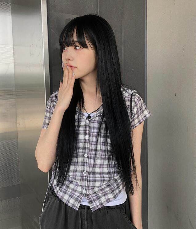 chic 여름 다용도 체크무늬 측면 펌프 로프 후드 반팔 체크무늬 후드 셔츠 상세 이미지 17