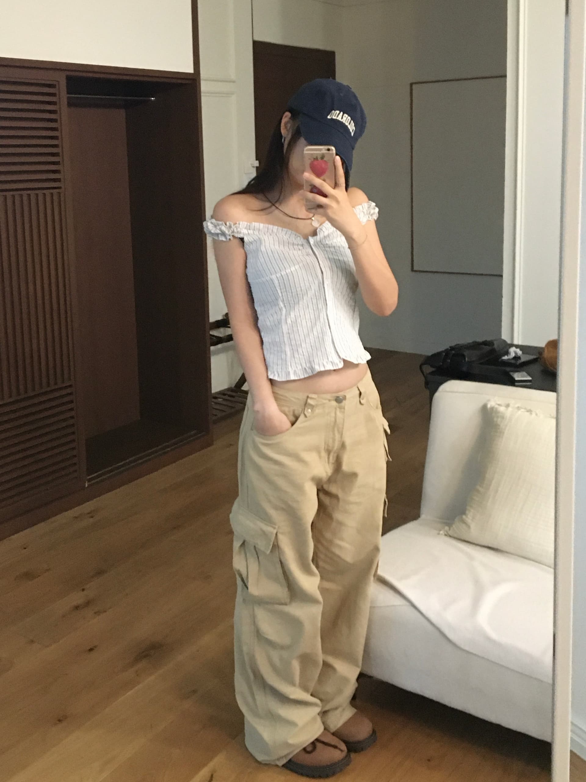 있음 선적 chic 한국 스타일 스트라이프 조끼 상세 이미지 15